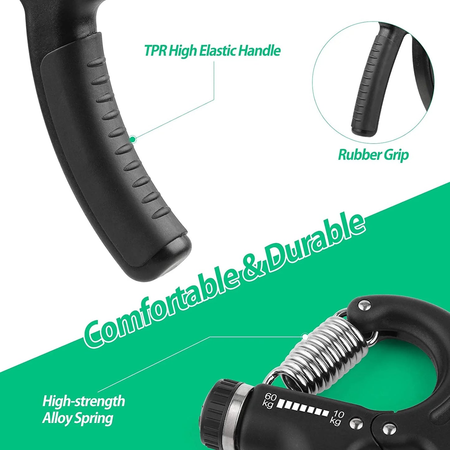  Non-Slip Grip Strength Trainer with Adjustable Resistance from 22 to 132 lbs