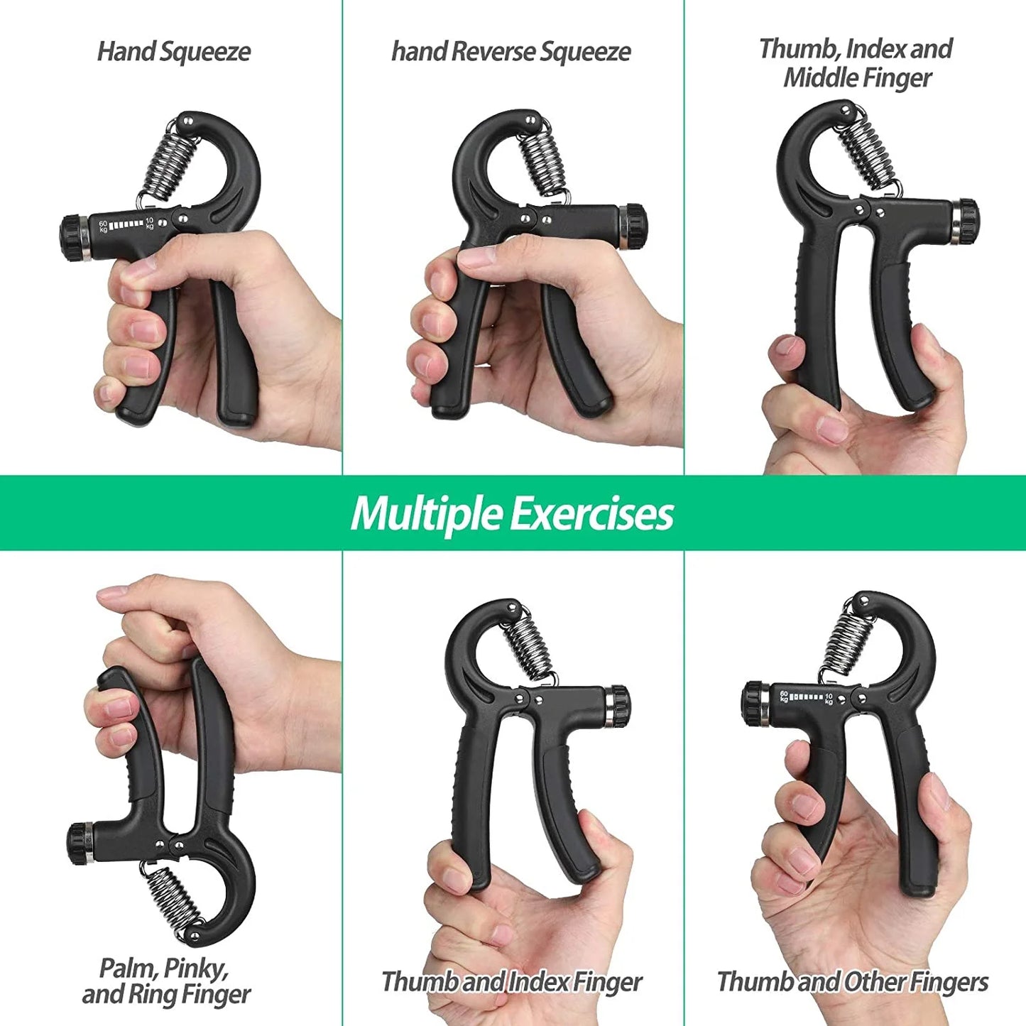  Non-Slip Grip Strength Trainer with Adjustable Resistance from 22 to 132 lbs
