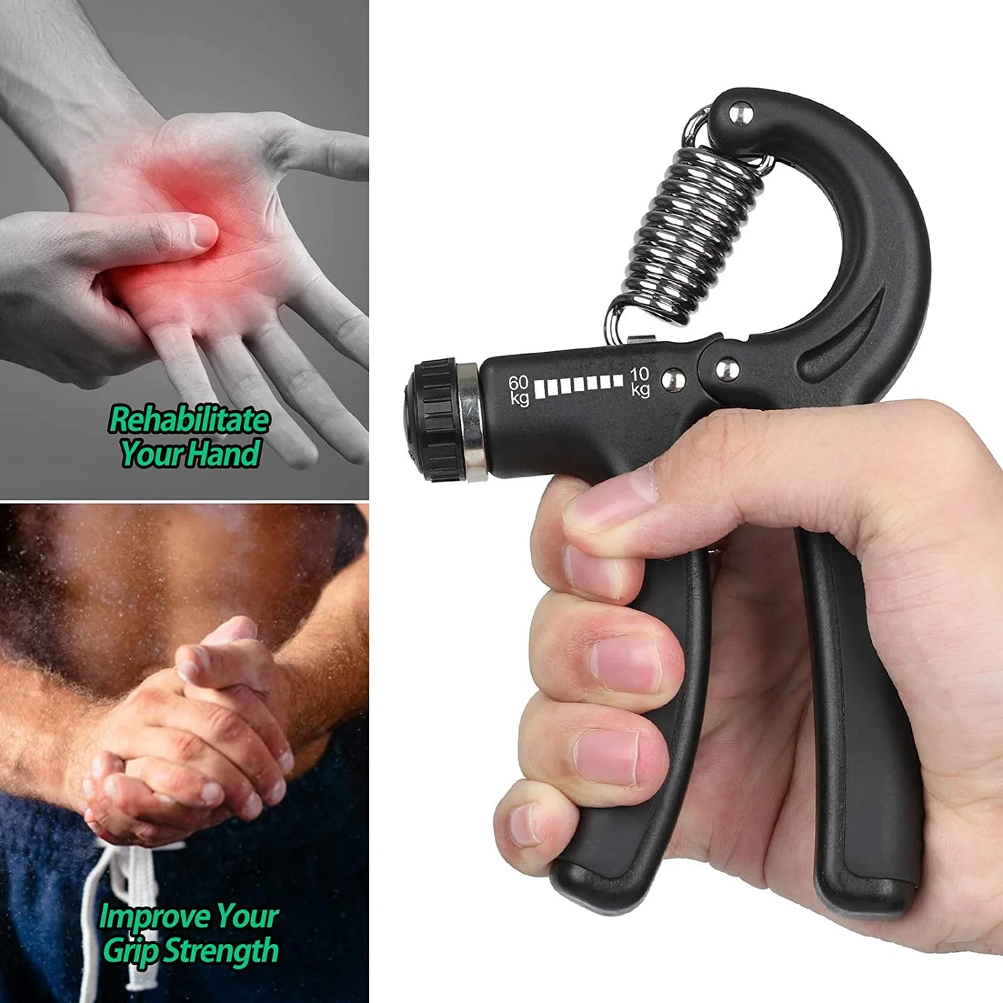  Non-Slip Grip Strength Trainer with Adjustable Resistance from 22 to 132 lbs
