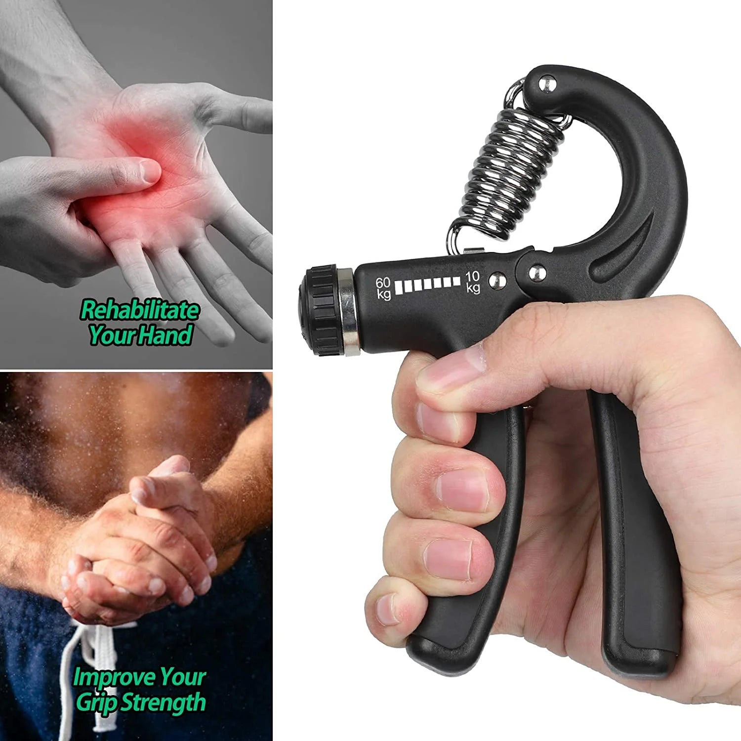  Non-Slip Grip Strength Trainer with Adjustable Resistance from 22 to 132 lbs